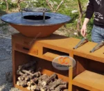 Corten Steel Bbq Barbecue Grill Charcoal Grill Charcoal Outdoor Camping Barbecue Grills