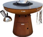 Outdoor Decorative BBQ Wood Burning Fire Stove With Tool Accessories