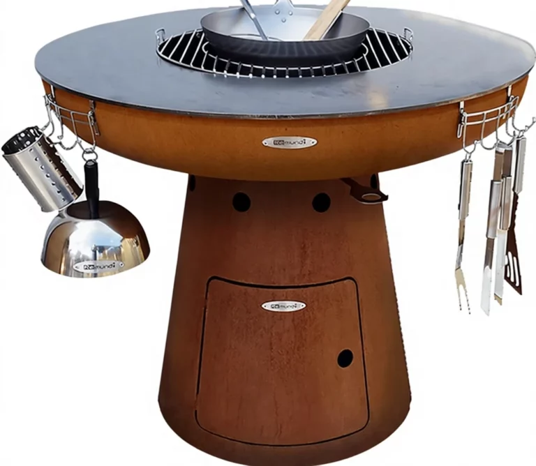 Outdoor Decorative BBQ Wood Burning Fire Stove With Tool Accessories