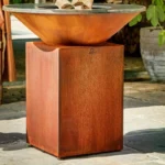 Wooden Burning Home Garden Corten Steel Bbq Grill