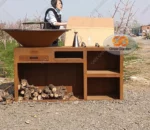 Garden Outdoor Wood Burning Corten BBQ Firepit