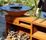 Garden Outdoor Wood Burning Corten BBQ Firepit