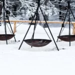 Outdoor Decoration Large Hanging Fire Bowl Tripod Fire Pit Cauldron Fire Pit BBQ