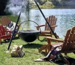 Outdoor Hanging Corten Steel Fire Pit for Garden Decoration