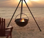 Outdoor Metal Brazier Corten Steel Hanging Fire Pit