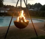 Outdoor Metal Brazier Corten Steel Hanging Fire Pit