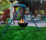 Metal Outdoor Garden Rust Corten Steel Fire Pit Heavy Corten Steel Bbq Set Outdoor Corten Steel European Bbq Grill