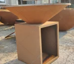 Outdoor Corten Steel BBQ Grill Fire Pit with Full-Size Cooking Grate 3C/CE/GS Certified
