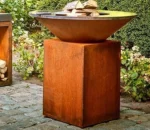 Rustic Fire Wood Burning Corten Steel BBQ Grill