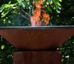 Rustic Fire Wood Burning Corten Steel BBQ Grill