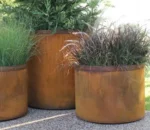 Corten Steel Rectangular Garden Planter Flower Pot Eco-Friendly & Corrosion Resistant Modern Minimalist Outdoor Planter