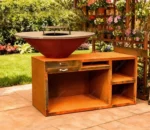 Antique Outdoor Corten Steel Fireplace BBQ Grill for Promotion