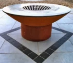 Eco Corten Korean Restaurant Table Top Bbq Grill, Smokeless Bbq Grill Charcoal, Korean Bbq Charcoal Grill Table