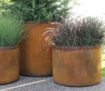 Corten Steel Rectangular Garden Planter Flower Pot Eco-Friendly & Corrosion Resistant Modern Minimalist Outdoor Planter