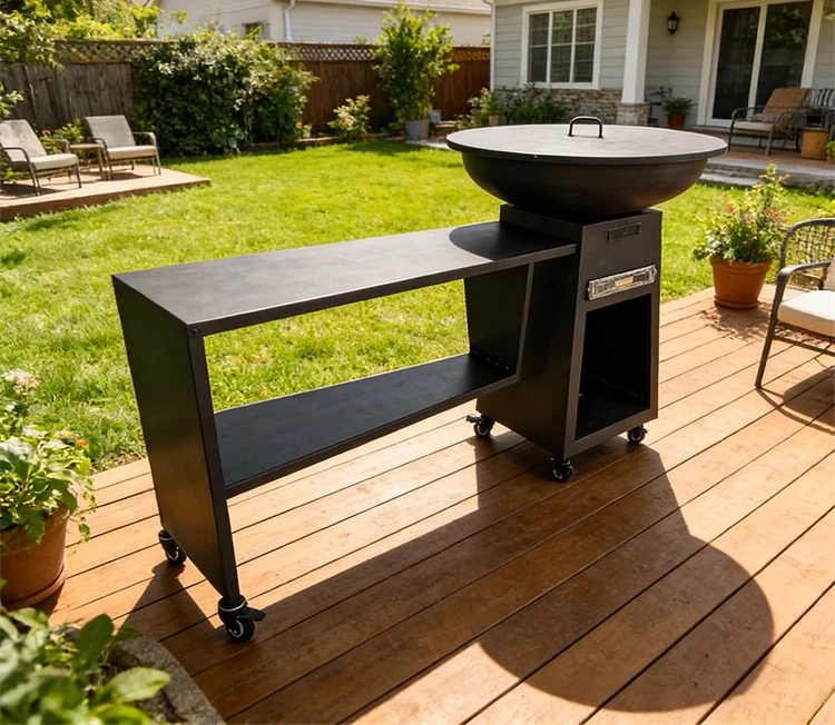 Outdoor Cooking Rustic Steel for Outdoor Garden Fire Pit Table BBQ