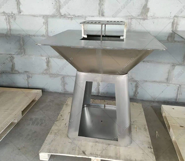 Modern Outdoor Stainless Steel Fire Pit BBQ Grill with Trolley Easily Cleaned Flame Safety Device