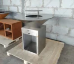 Modern Outdoor Stainless Steel Fire Pit BBQ Grill with Trolley Easily Cleaned Flame Safety Device
