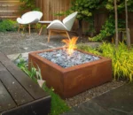 Corten Steel Propane Gas Fire Pit Table for Outdoor Garden Elegant Gas Fire Pit Table