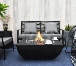 Modern Firepit Table Outdoor Gas Propane Square Metal Fire Pit Table