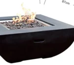 Modern Firepit Table Outdoor Gas Propane Square Metal Fire Pit Table