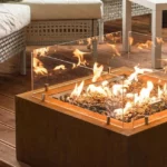 Outdoor Firepit Gas Fire Table Rusted Fire Pit ODM Customized Gas Fireplaces for Garden Patio Deck