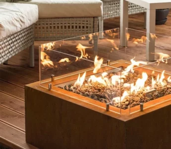 Outdoor Firepit Gas Fire Table Rusted Fire Pit ODM Customized Gas Fireplaces for Garden Patio Deck