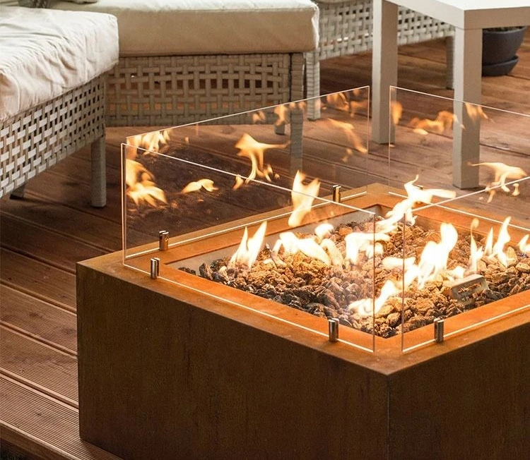 Outdoor Firepit Gas Fire Table Rusted Fire Pit ODM Customized Gas Fireplaces for Garden Patio Deck