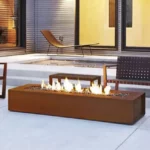 Outdoor Smokeless Corten Steel Gas Fire Pit Table