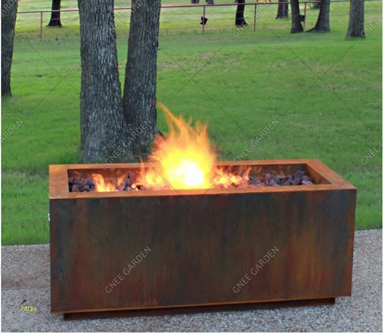 Outdoor Smokeless Corten Steel Gas Fire Pit Table