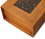 Decorative Modern Design Firepit Outdoor Rectangular Warming Nature Gas Heavy Gauge Square Corten Steel Fire Pit