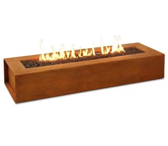 Decorative Modern Design Firepit Outdoor Rectangular Warming Nature Gas Heavy Gauge Square Corten Steel Fire Pit