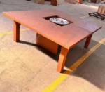 Square Corten Steel Gas Garden Steel Fire Table Outdoor Fire Pit