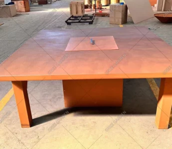 Square Corten Steel Gas Garden Steel Fire Table Outdoor Fire Pit