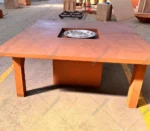 Square Corten Steel Gas Garden Steel Fire Table Outdoor Fire Pit