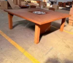 Square Corten Steel Gas Garden Steel Fire Table Outdoor Fire Pit