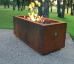Modern Eco-Friendly Backyard Patio Corten Steel Gas Fire Pit Table