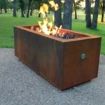 Modern Eco-Friendly Backyard Patio Corten Steel Gas Fire Pit Table