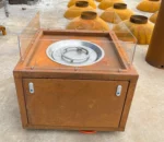 Low Smoke Gas Firepit Manufacturer Heavy Gauge Propane Fire Table Outdoor Rectangular 150cm Corten Steel Fire Pit