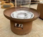 Low Smoke Gas Firepit Manufacturer Heavy Gauge Propane Fire Table Outdoor Rectangular 150cm Corten Steel Fire Pit