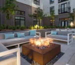 Low Smoke Gas Firepit Manufacturer Heavy Gauge Propane Fire Table Outdoor Rectangular 150cm Corten Steel Fire Pit