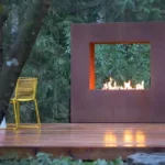 Rusted Outdoor Corten Steel Fireplace Outdoor Gas Fire Place for Garden Yard