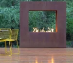 Rusted Outdoor Corten Steel Fireplace Outdoor Gas Fire Place for Garden Yard