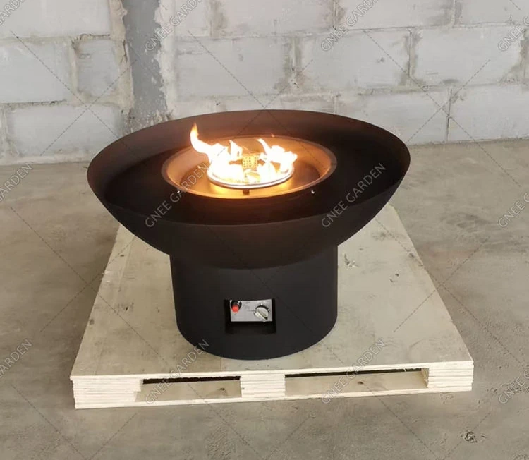 Outdoor Corten Steel Gas Fireplace Fire Pits Propane Gas Patio Heater