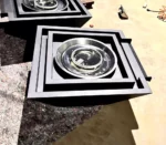 Rust Steel Propane Fire Pits Gas Fire Place Outdoor Corten Steel Natural Gas Fire Pit Burner