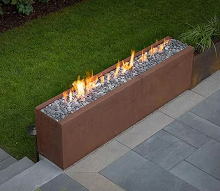 Corten Steel Metal Gas Fire Bowls Fire Table Outdoor