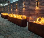 Corten Steel Metal Gas Fire Bowls Fire Table Outdoor