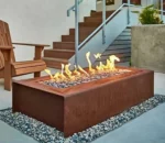 Outdoor Warming Fire Pit Table Corten Steel Gas Firepit