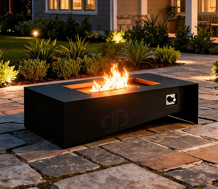Corten Steel Gas Fire Place Safety Propane Fuel Burner Fire Pit Eco-Friendly Outdoor Warming