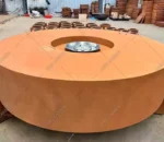 Outdoor Smokeless Eco-Friendly Corten Steel Gas Square Fire Pit Table with Powder Coated Natural Rusted Finish