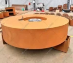 Outdoor Smokeless Eco-Friendly Corten Steel Gas Square Fire Pit Table with Powder Coated Natural Rusted Finish
